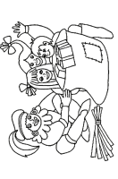 A coloring page of sinterklaas
