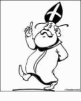 A coloring page of sinterklaas