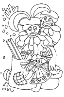 A coloring page of sinterklaas