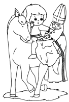 A coloring page of sinterklaas