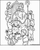 A coloring page of sinterklaas