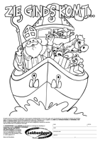 A coloring page of sinterklaas