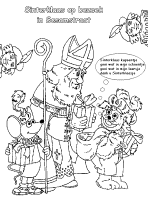 A coloring page of sinterklaas