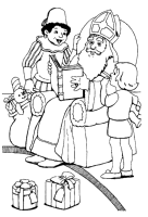 A coloring page of sinterklaas