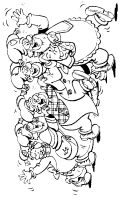 A coloring page of sinterklaas