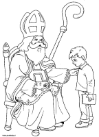 A coloring page of sinterklaas