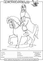 A coloring page of sinterklaas