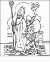 A coloring page of sinterklaas