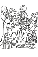 A coloring page of sinterklaas