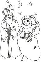 A coloring page of sinterklaas