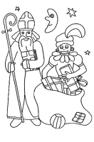 A coloring page of sinterklaas