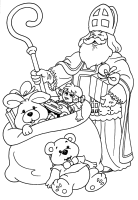 A coloring page of sinterklaas