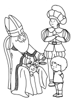 A coloring page of sinterklaas