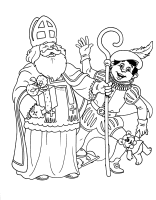 A coloring page of sinterklaas