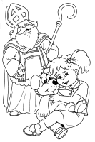 A coloring page of sinterklaas