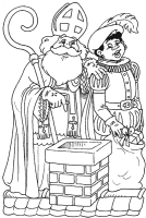 A coloring page of sinterklaas
