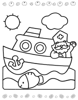 A coloring page of sinterklaas