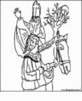 A coloring page of sinterklaas