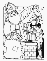 A coloring page of sinterklaas