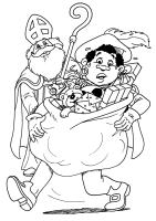 A coloring page of sinterklaas