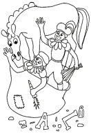 A coloring page of sinterklaas