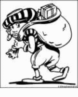 A coloring page of sinterklaas