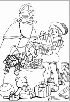 A coloring page of sinterklaas