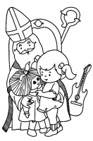 A coloring page of sinterklaas