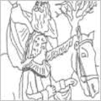 A coloring page of sinterklaas