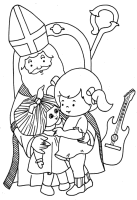 A coloring page of sinterklaas