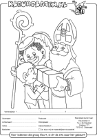 A coloring page of sinterklaas