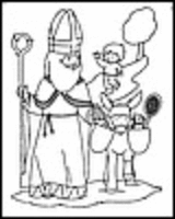 A coloring page of sinterklaas