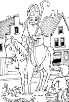 A coloring page of sinterklaas