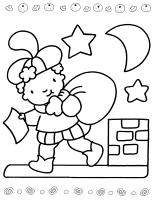 A coloring page of sinterklaas