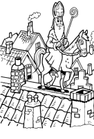 A coloring page of sinterklaas