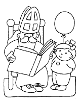 A coloring page of sinterklaas