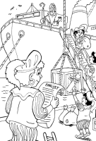 A coloring page of sinterklaas