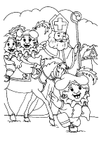 A coloring page of sinterklaas