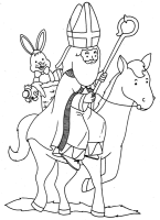 A coloring page of sinterklaas