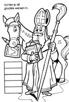 A coloring page of sinterklaas