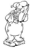 A coloring page of sinterklaas