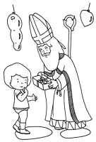 A coloring page of sinterklaas