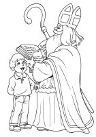 A coloring page of sinterklaas