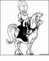 A coloring page of sinterklaas