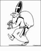 A coloring page of sinterklaas