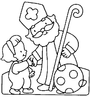 A coloring page of sinterklaas