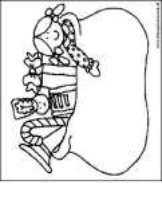 A coloring page of sinterklaas