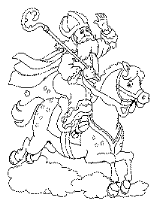 A coloring page of sinterklaas