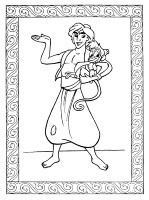 A coloring page of aladdin