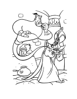 A coloring page of aladdin